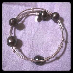 Tahitian pearl wrap bracelet